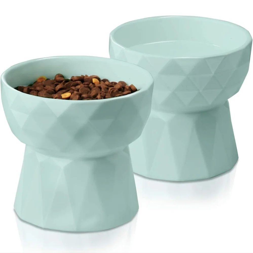 Ceramic Raised Diamond Shaped Cat Bowl - Picture 4 of 5
